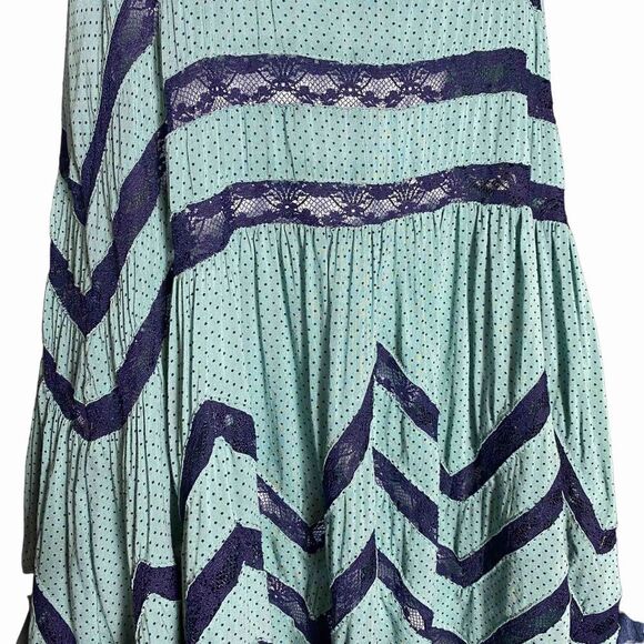 Intimately Free People Women Voile and Lace Trapeze Slip Sky Blue Size XS - Picture 5 of 10
